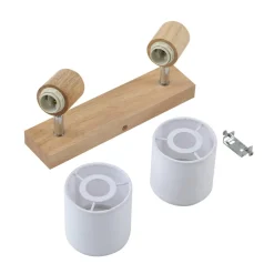 Lindby Wanessa loftspot, 39 cm, 2 lyskilder, træ, hvid, E14