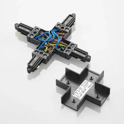 Lindby X-connector Linaro, sort, 1-faset system