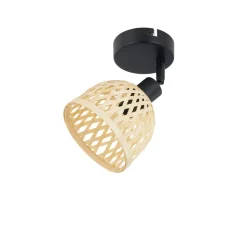 Lindby Youstin loftspot, Ø 12,5 cm, bambus, E14