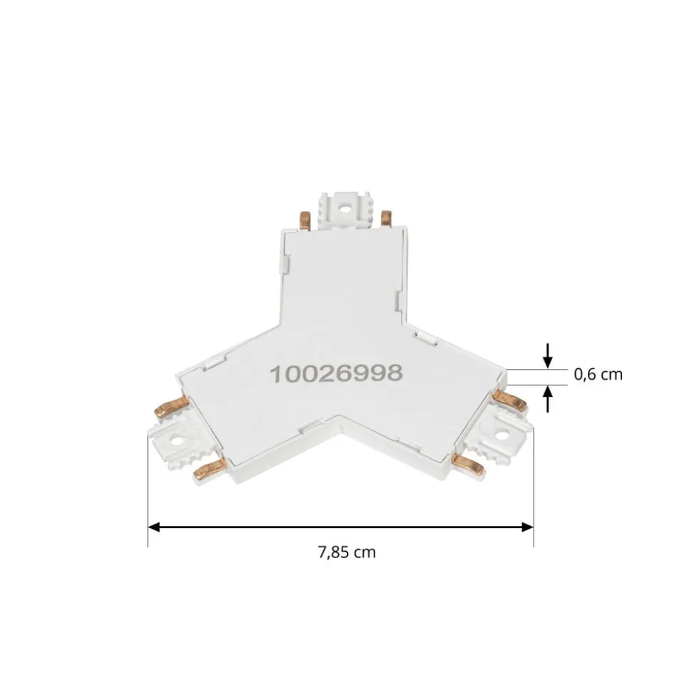 Lindby Y-stik Lumaro, hvid, 7,85 cm, plast
