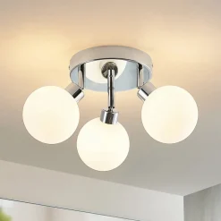 Lindby Zaniba loftslampe, krom, rund