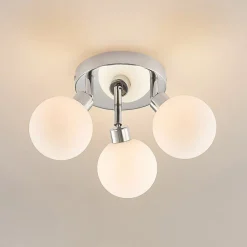 Lindby Zaniba loftslampe, krom, rund