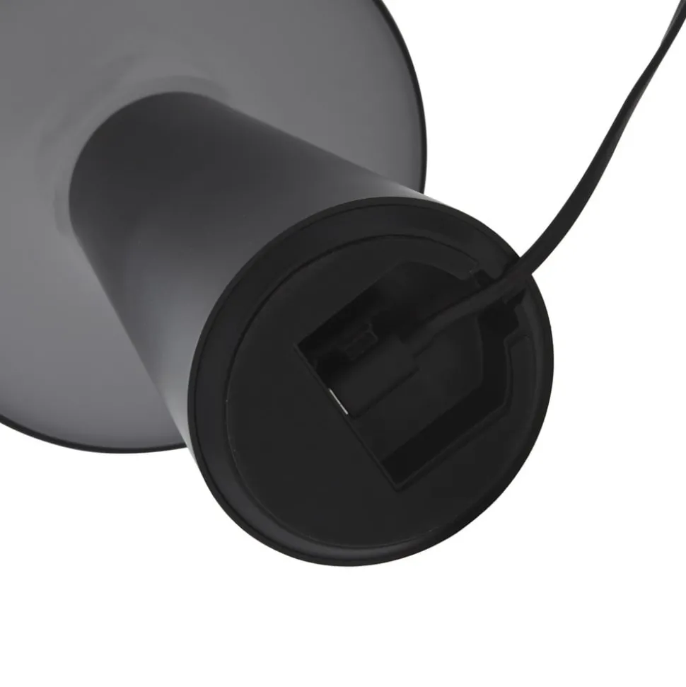 Lindby Zyre LED genopladelig bordlampe, sort, IP44, touchdæmper