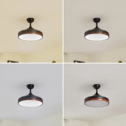 Lindy LED-loftventilator Oras, sort, DC, støjsvag, 107 cm