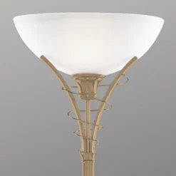 LINEAS tidløs gulvlampe, patineret messing
