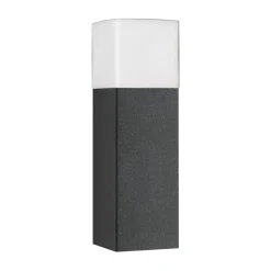 Linus sokkellampe, grafit, højde 40 cm, aluminium, opalglas
