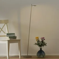 lock LED-gulvlampe, 1 lyskilde, stålfarvet