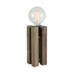 Lodge bordlampe, højde 28 cm, brun, træ