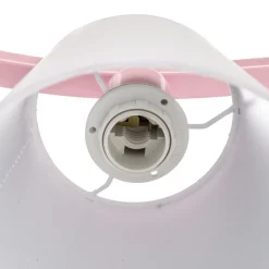 Loftlampe Alice, pink, tre hvide stofskærme