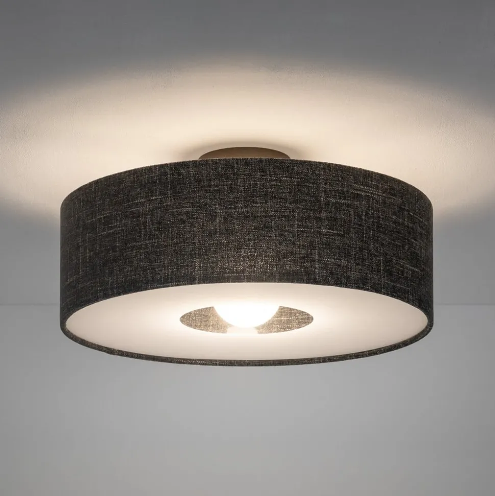 Loftlampe Amarela M, sort melange, tekstil, E27