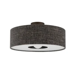 Loftlampe Amarela M, sort melange, tekstil, E27