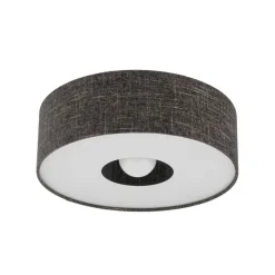 Loftlampe Amarela M, sort melange, tekstil, E27