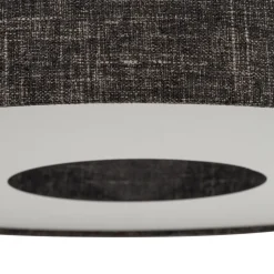 Loftlampe Amarela M, sort melange, tekstil, E27
