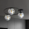 Loftlampe Ascella, 3 lyskilder, sort/grafit