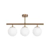 Loftlampe Atmaca, 3 lyskilder, antik guld, glas, 60 cm