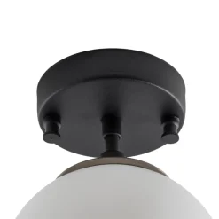 Loftlampe Atmaca, 1 lyskilde, sort, glas, Ø 15 cm