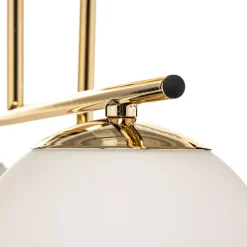Loftlampe Aurora, guld, Ø 50 cm, 4 lyskilder, glas, E14
