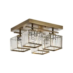 Loftlampe AV-1795-4E 4 lyskilder, kvadratisk, antik guld