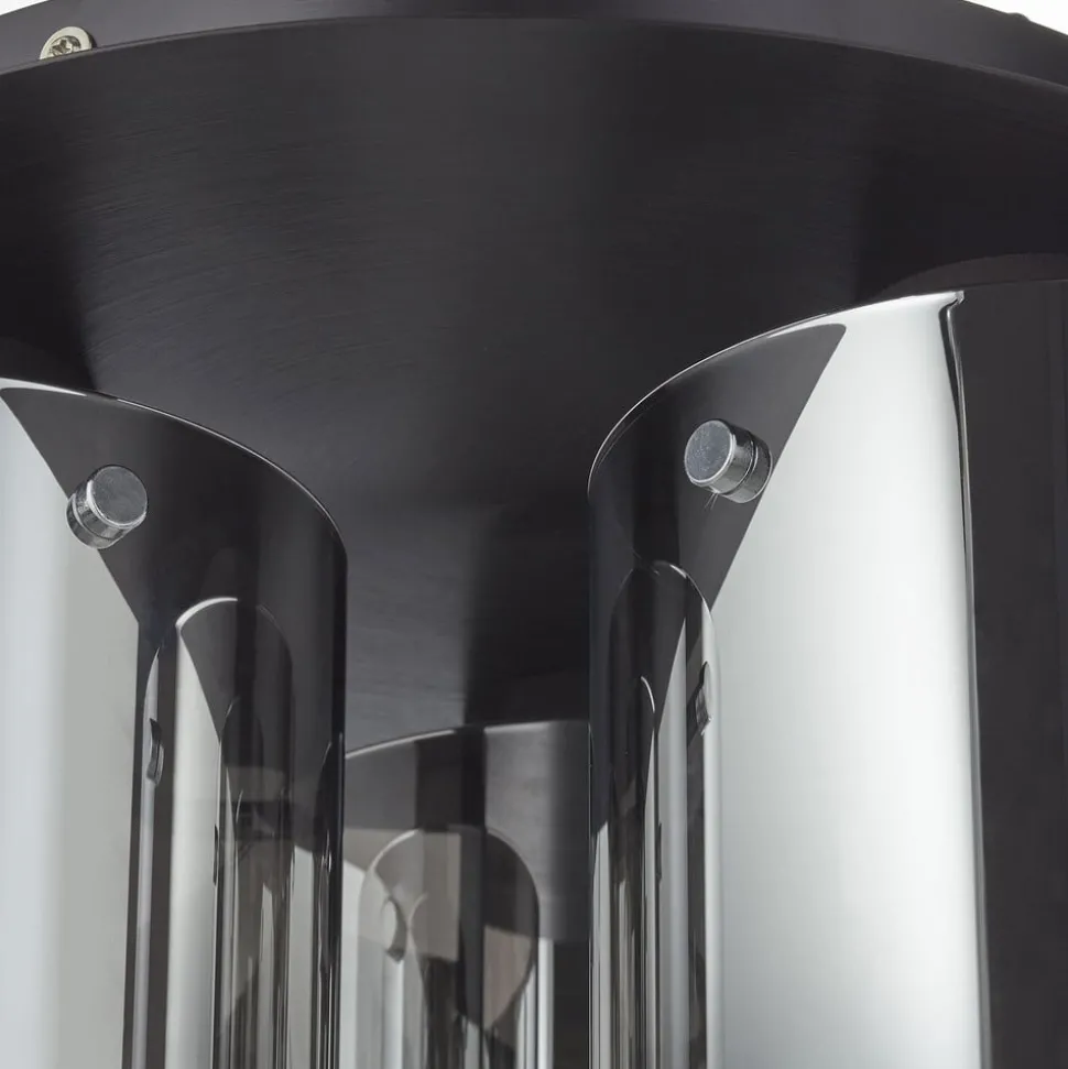 Loftlampe Beth med røgglas, 3 lyskilder