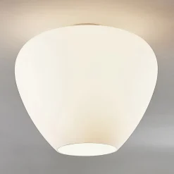 Loftlampe Bibiane i glas, opalhvid