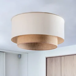 Loftlampe Boho, Ø 60 cm, ecru/jute