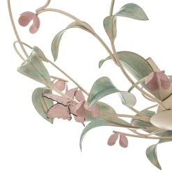 Loftlampe BUTTERFLY, creme/grøn/rosa, stål, 3 lyskilder