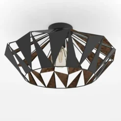 Loftlampe Carlton, Ø 47 cm, sort/kobber