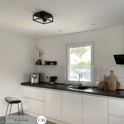 Loftlampe Carlyn badeværelse 2 lyskilder sort