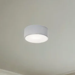 Loftlampe Cleo, Ø 20 cm, IP54, grå, metal, E27