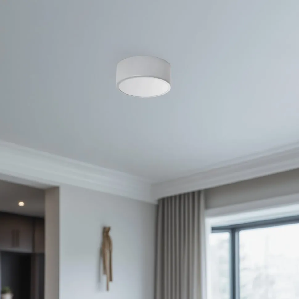 Loftlampe Cleo, Ø 20 cm, IP54, grå, metal, E27