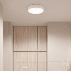 Loftlampe Cleo, Ø 20 cm, IP54, hvid, metal, E27