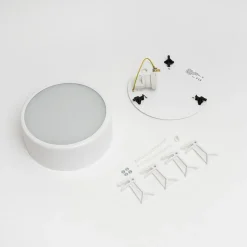Loftlampe Cleo, Ø 20 cm, IP20, hvid, metal, E27