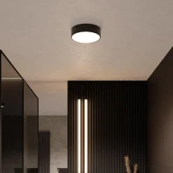 Loftlampe Cleo, Ø 20 cm, IP54, sort, metal, E27