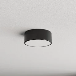 Loftlampe Cleo, Ø 20 cm, IP54, sort, metal, E27