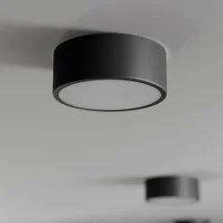 Loftlampe Cleo, Ø 20 cm, IP20, sort, metal, E27