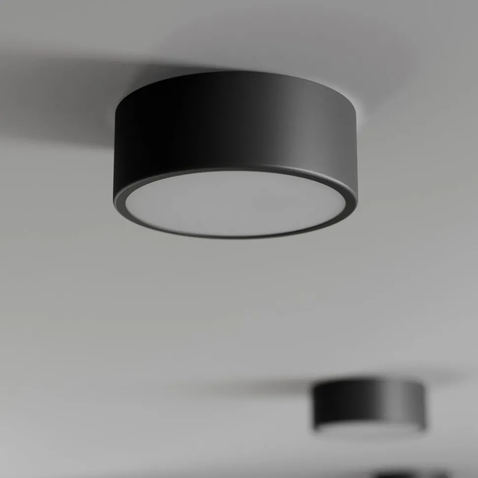 Loftlampe Cleo, Ø 20 cm, IP20, sort, metal, E27