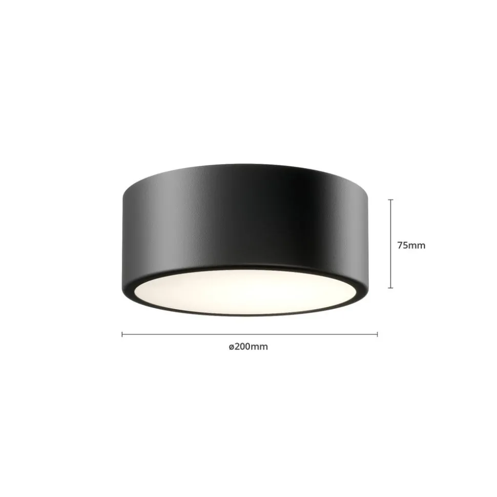 Loftlampe Cleo, Ø 20 cm, IP20, sort, metal, E27