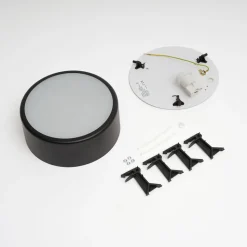 Loftlampe Cleo, Ø 20 cm, IP20, sort, metal, E27