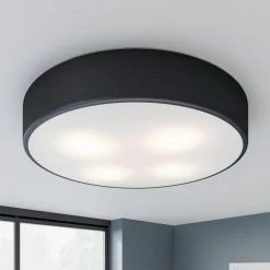 Loftlampe Cleo, Ø 50 cm, IP20, sort, metal, E27