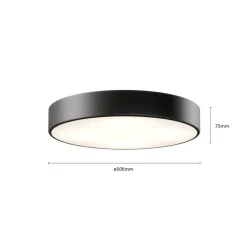 Loftlampe Cleo, Ø 50 cm, IP20, sort, metal, E27