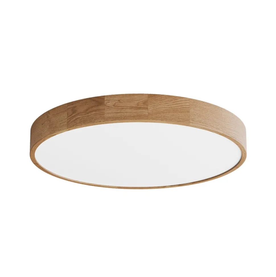 Loftlampe Cleo DR800, egetræ, Ø 80 cm, 6 lyskilder, E27