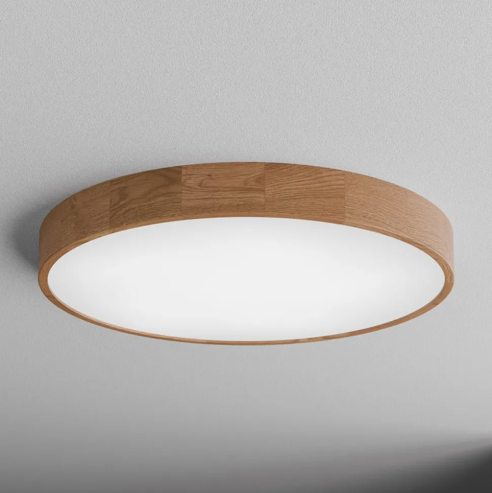 Loftlampe Cleo DR800, egetræ, Ø 80 cm, 6 lyskilder, E27
