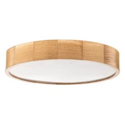 Loftlampe Cleo DR475, IP20, sensor, Ø 48 cm, egetræ