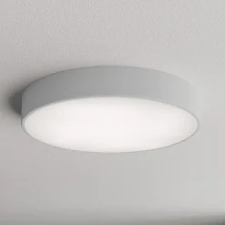 Loftlampe Cleo 500, grå, sensor, IP54, Ø 50 cm, metal