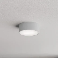 Loftlampe Cleo 200, grå, sensor, IP54, Ø 20 cm, metal