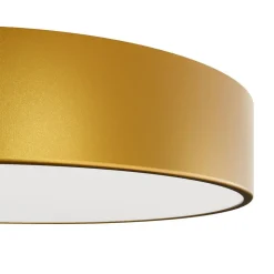 Loftlampe Cleo 200, guld, sensor, IP54, Ø 20 cm, metal