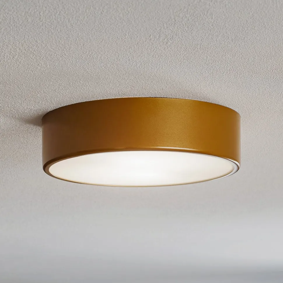 Loftlampe Cleo 300, guld, sensor, IP20, Ø 30 cm, metal