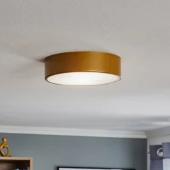 Loftlampe Cleo 300, guld, sensor, IP20, Ø 30 cm, metal