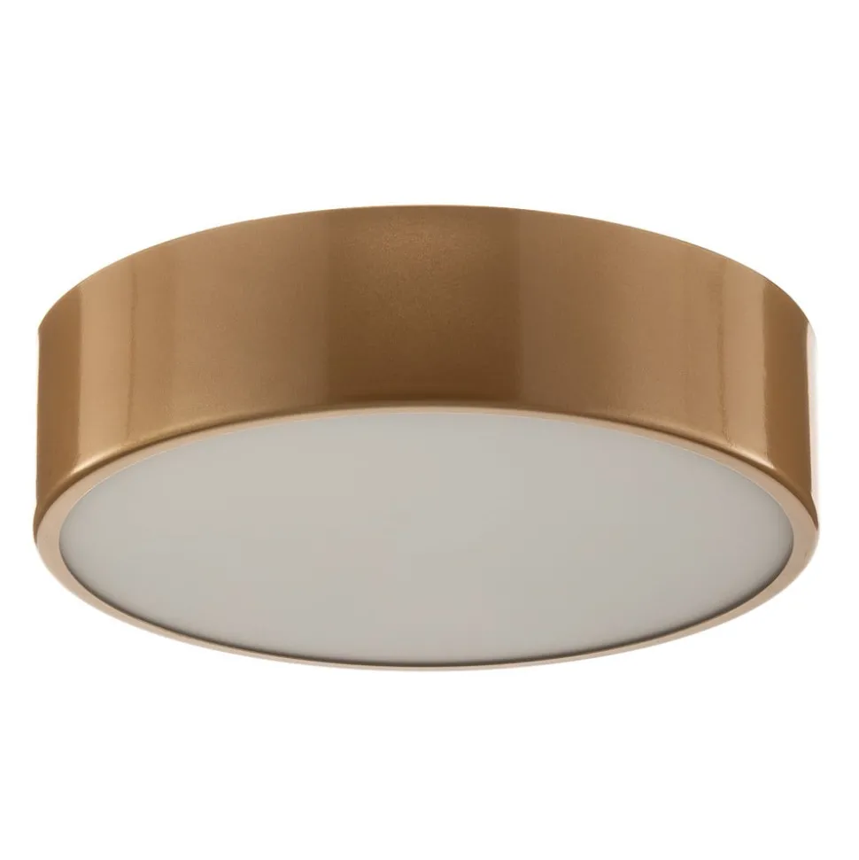 Loftlampe Cleo 300, guld, sensor, IP20, Ø 30 cm, metal