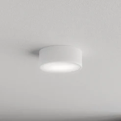 Loftlampe Cleo 200, hvid, sensor, IP54, Ø 20 cm, metal
